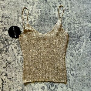 White Fox Love Galore Sequin Knit Top - Champagne